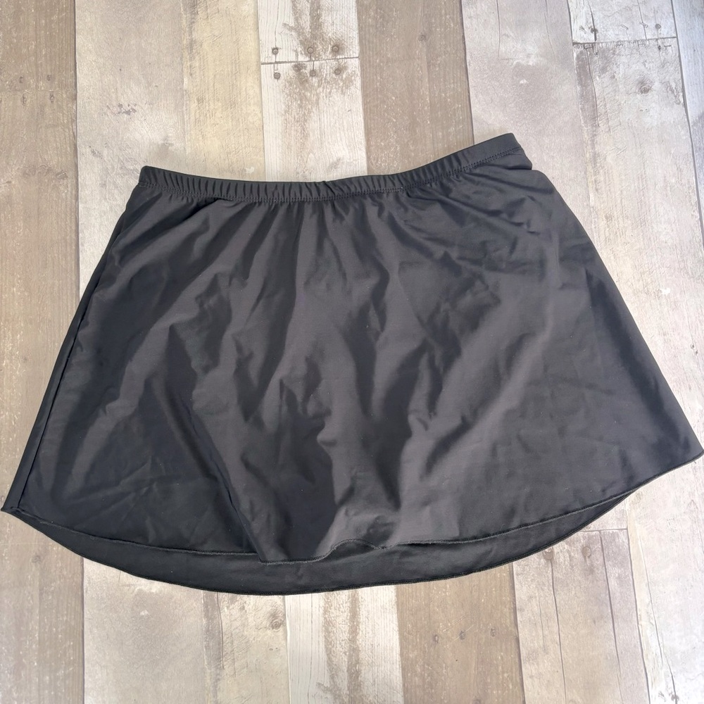 MIRACLESUIT BLACK TUMMY CONTROL SLIMMING SWIM SKIRT SWIMSUIT BOTTOMS SIZE 12 L